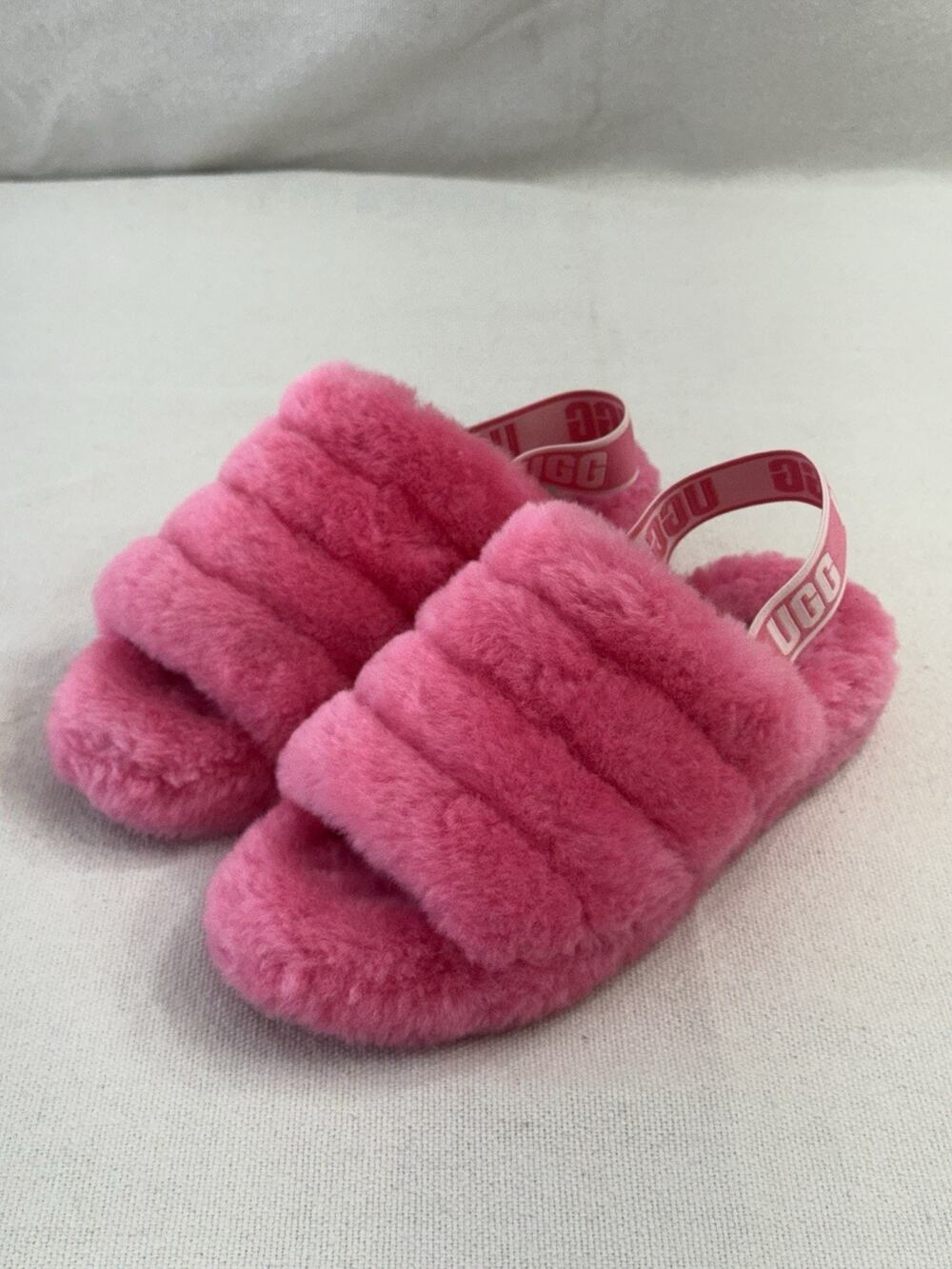 UGG Fluff Yeah Slides "Rock Rose" Pink Slipper Women's Size US 8 UK 6 EU 39